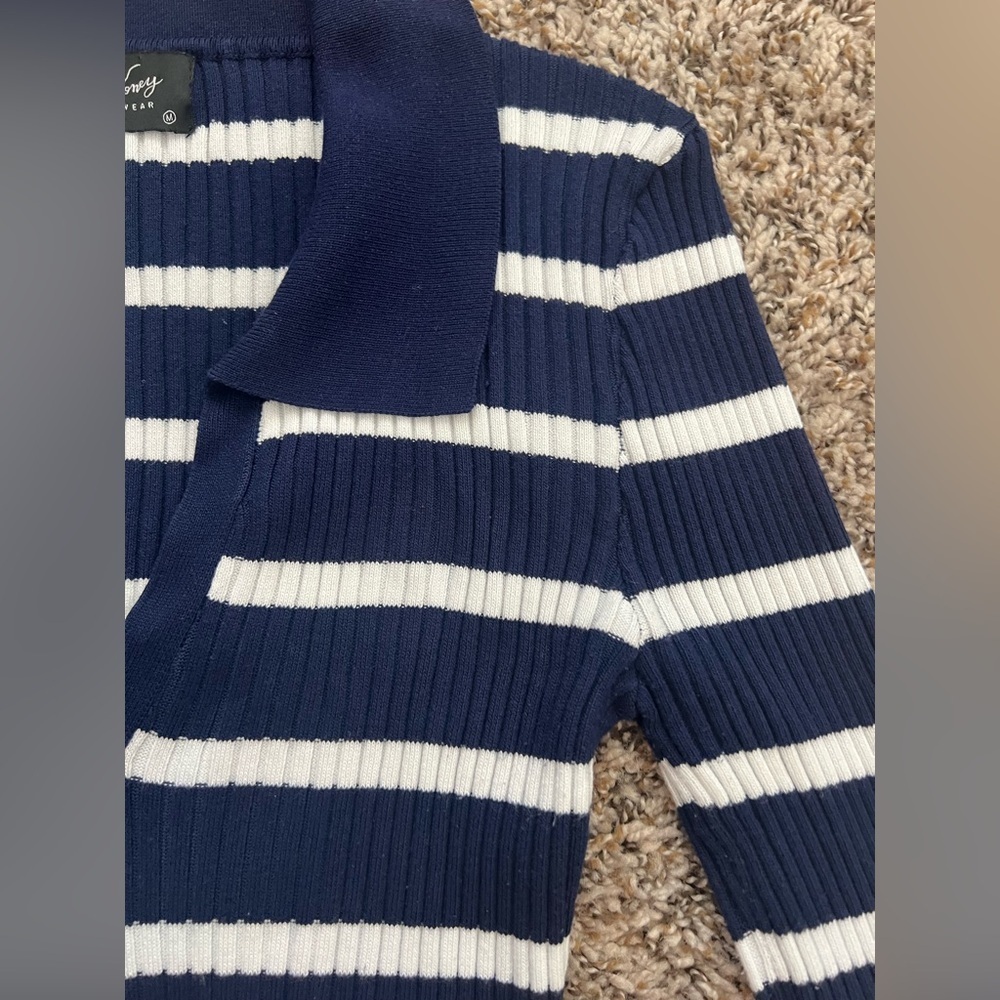Milk And Honey Knitwear Blue And White striped Top Size M (0714) - Picture 10 of 13